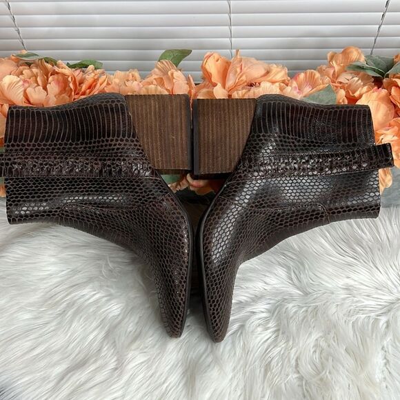 Kork-Ease Leyland Brown Snakeskin Ankle Boots Size 11 - Picture 6 of 11